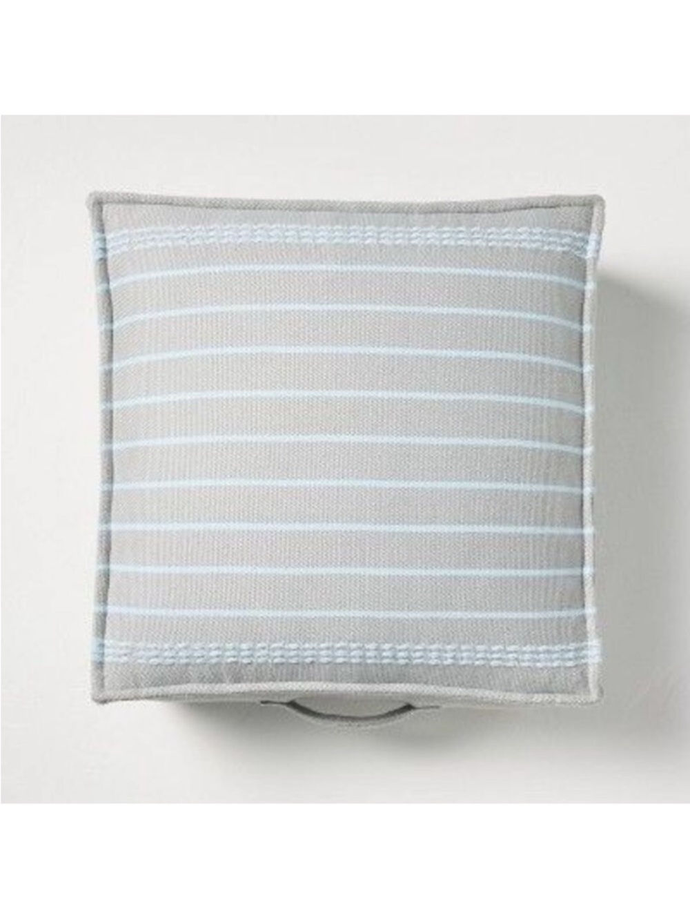Border Stitch Stripe Indoor/Outdoor Floor Cushion Gray/Light Blue-Hearth & Hand